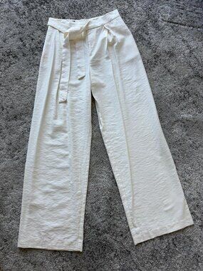 Zara Tied Pleated Pants ECRU - XS